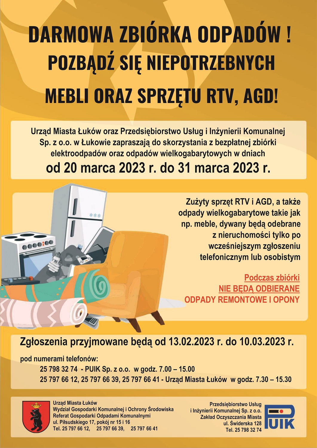 Darmowa zbiórka odpadów wielkogabarytowych i elektrośmieci