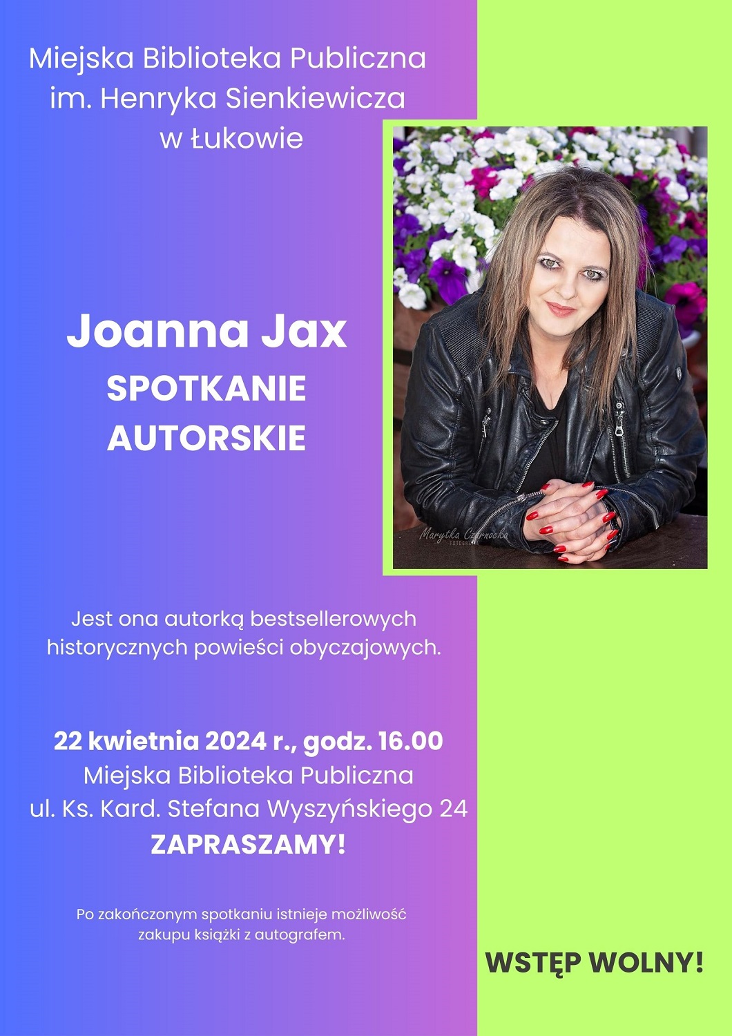 Spotkanie autorskie z panią Joanną Jax