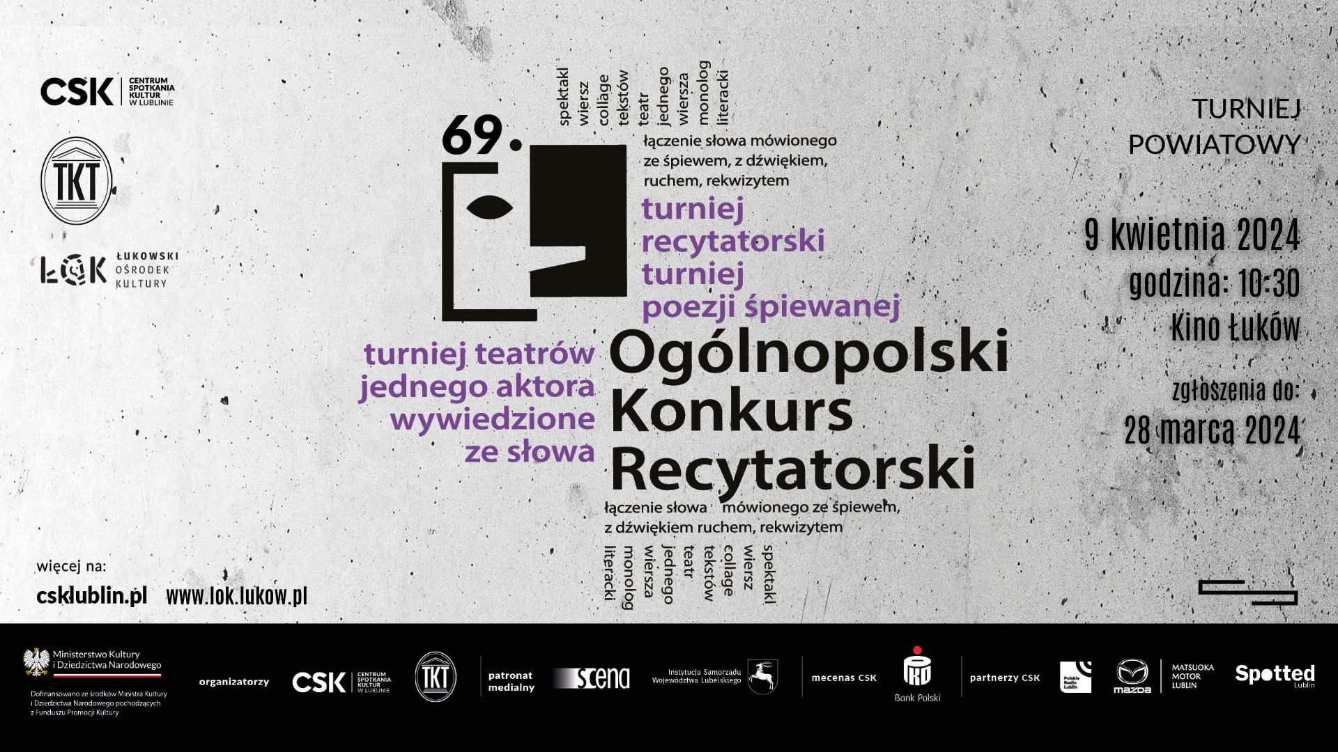 Zgłoszenia do konkursu recytatorskiego