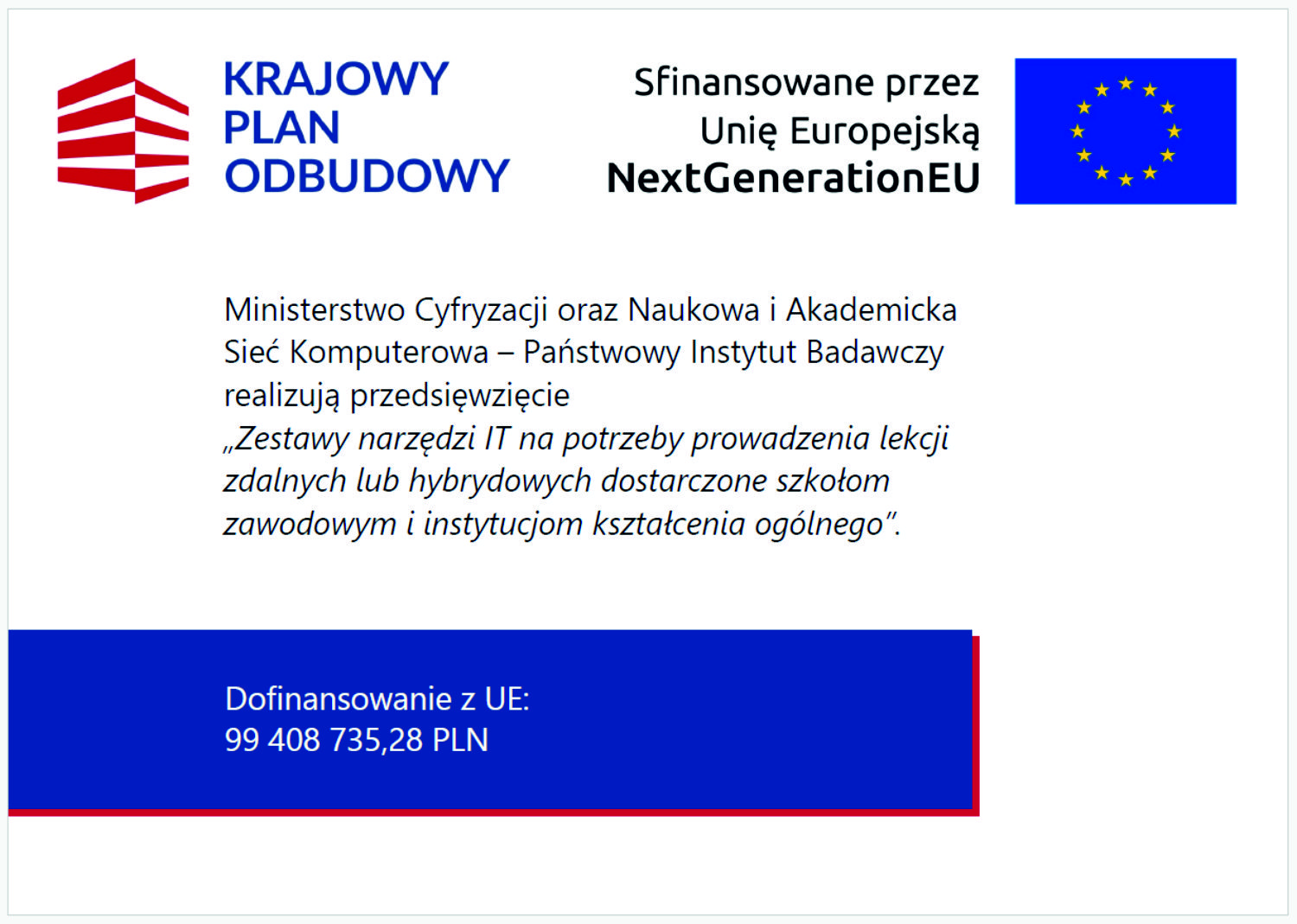 Wyposażenie szkół/instytucji w odpowiednie urządzenia i infrastrukturę ICT w celu poprawy ogólnej wydajności systemów edukacji
