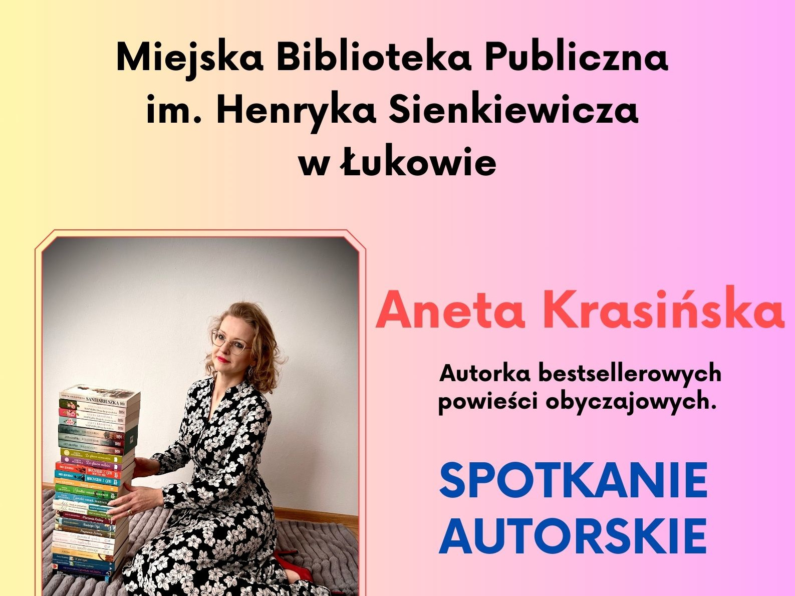 Spotkanie autorskie z Anetą Krasińską w łukowskiej bibliotece