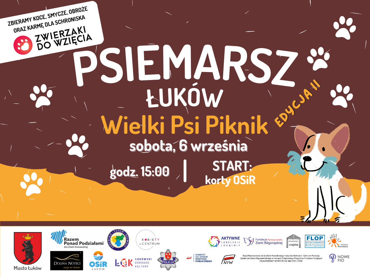 Psiemarsz wraca do Łukowa. II edycja psiego pikniku