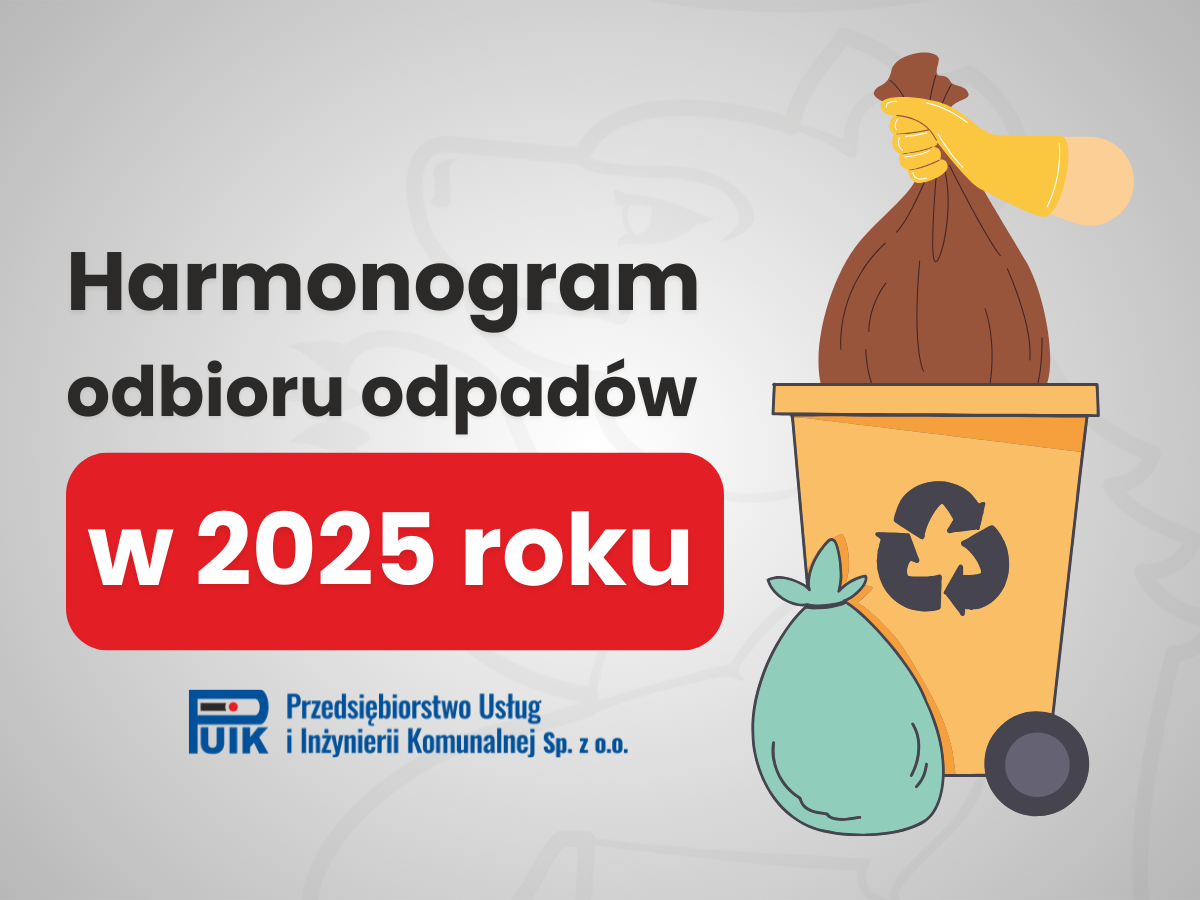 Harmonogram odbioru odpadów w 2025 r.