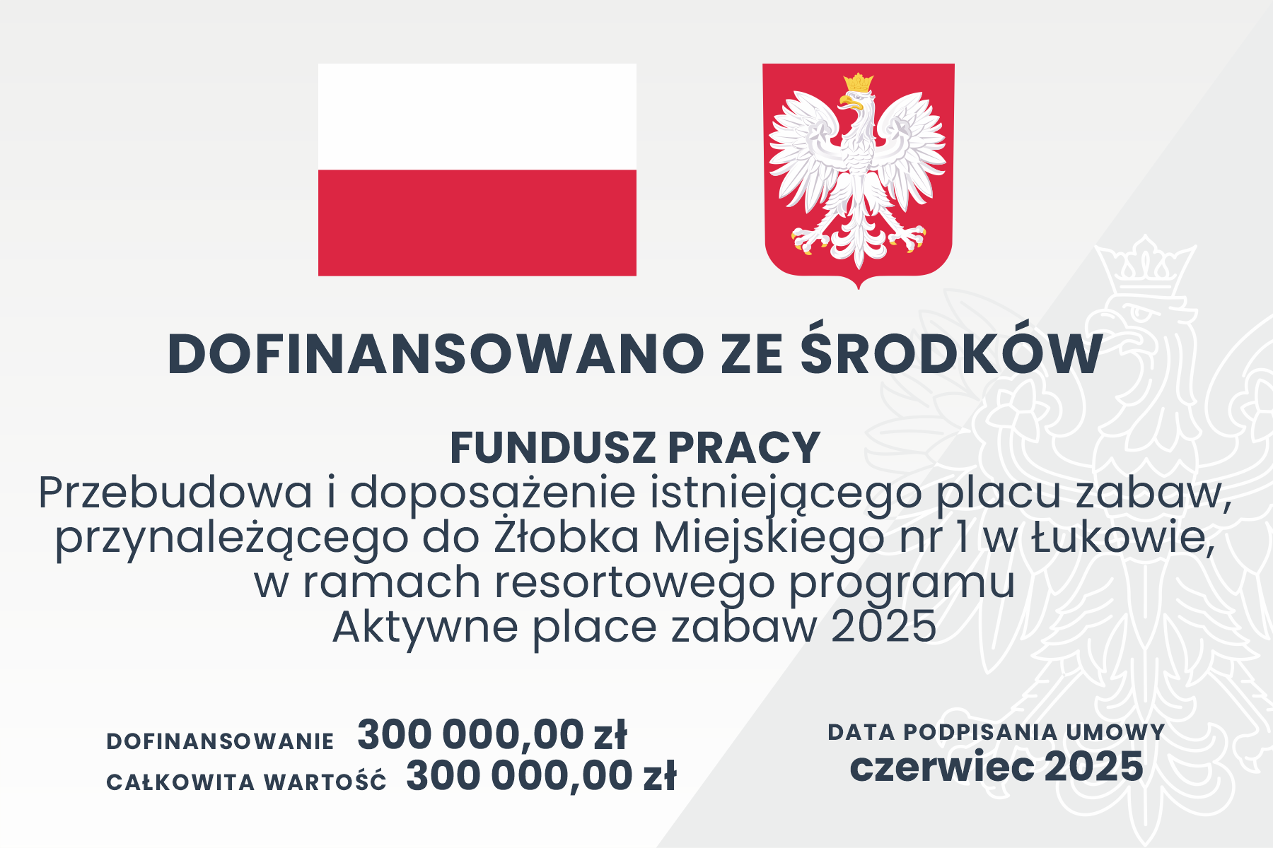 tablica fundusz pracy maluch plac zabaw